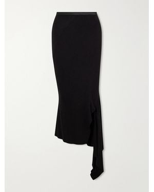 AARON ESH Asymmetric Jersey Midi Skirt - Black