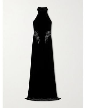 Zuhair Murad Robe Aus Samt Mit Verzierungen - Schwarz