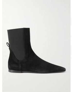 TOTEME Suede Ankle Boots - Black