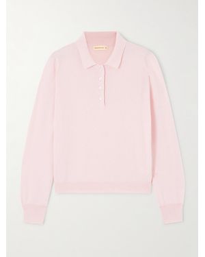 &Daughter Aoife Cashmere And Cotton-Blend Polo Jumper - Pink