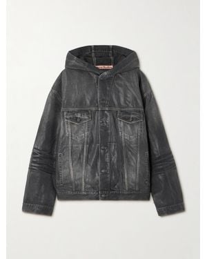 Acne Studios Hooded Coated Organic Denim Jacket - Black
