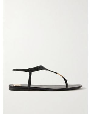 Saint Laurent Cassandra Logo-Embellished Leather Sandals - Brown