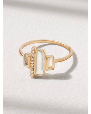 Melissa Joy Manning Cityscape Ring Aus Recyceltem 14 Karat Mit Aquamarinen Und Diamanten - Natur