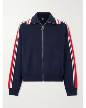 Fusalp Striped Wool-Blend Zip-Up Jumper - Blue