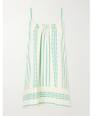 lemlem Zina Striped Cotton Mini Dress - Bleu
