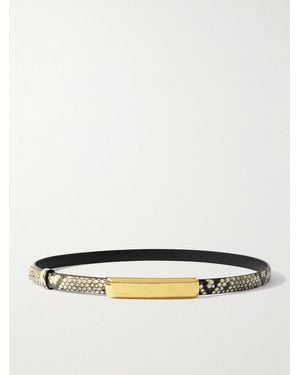 Tom Ford Embellished Snake-Effect Leather Belt - Multicolour