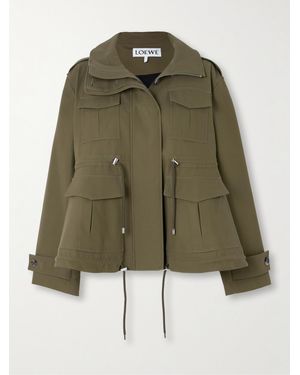 Loewe Appliquéd Cotton-Twill Parka - Green
