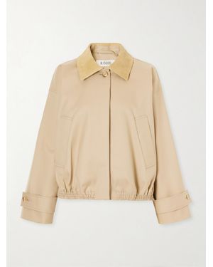 Rohe Suede-Trimmed Cotton Blouson Jacket - Natural