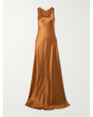 Heirlome Margot Silk-Satin Maxi Dress - Brown