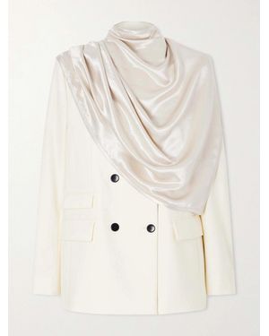 Maria McManus Doppelreihiger Blazer Aus Einer Wollmischung Mit Tuch - Natur