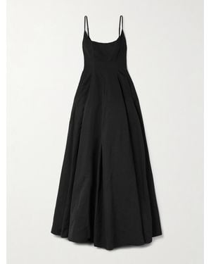 STAUD Joy Maxikleid Aus Faille Aus Einer Baumwollmischung Mit Falten - Schwarz