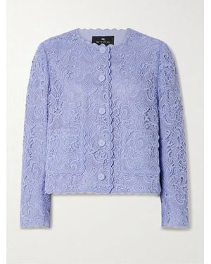 Etro Jacke Aus Schnurgebundener Spitze Mit Wellenkanten - Blau