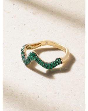 SHAY Wave 18-Karat, Emerald And Diamond Ring - Green