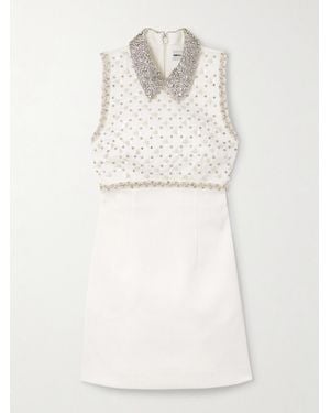 Rebecca Vallance Delaney Embellished Crepe Mini Dress - White