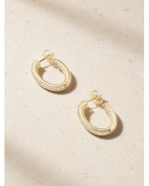 Sydney Evan Tube 14-Karat Diamond Medium Hoop Earrings - Natural