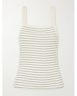 Leset Nando Striped Ribbed Cotton Tank - Natural