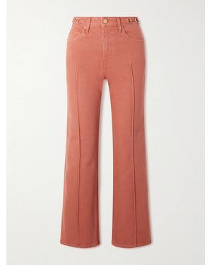 Ulla Johnson Agatha Embellished High-Rise Straight-Leg Jeans - Red