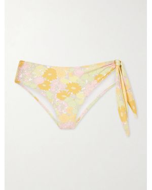 Chloé Knot-Detailed Floral-Print Bikini Briefs - Metallic