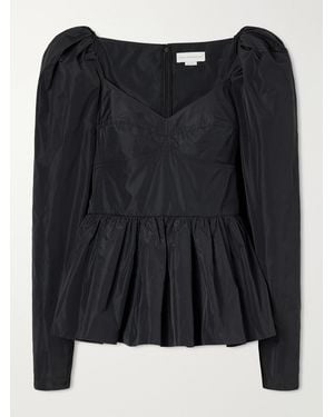 Stella McCartney Peplum Taffeta Blouse - Black