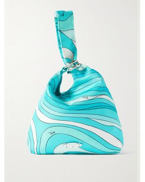 PUCCI Emilio Printed Silk-Twill Tote - Blue