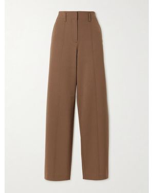 Ulla Johnson Ames Pleated Twill Barrel-Leg Trousers - Brown