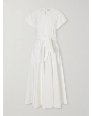 Patou Knotted Cotton-Poplin Midi Dress - White