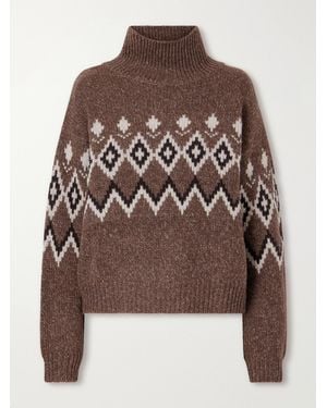 Lisa Yang Gudrun Fair Isle Cashmere Turtleneck Sweater - Brown