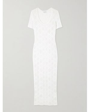 Alaïa Open-Knit Midi Dress - White