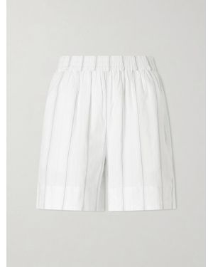 SKALL Vetiver Striped Organic Cotton Shorts - White