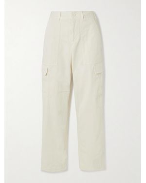 James Perse Herringbone Cotton-Blend Cargo Trousers - White