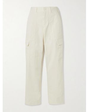 James Perse Herringbone Cotton-Blend Cargo Pants - White