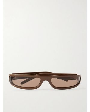 Rick Owens Fog Rectangle-Frame Sunglasses - Brown