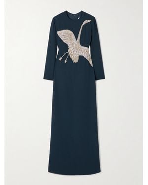 Costarellos Nadine Crystal-Embellished Crepe Gown - Blue