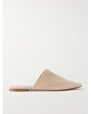 Aeyde Rega Suede Slides - White