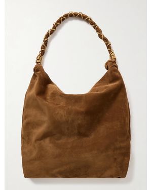 Saint Laurent Amalia Medium Suede Tote - Brown