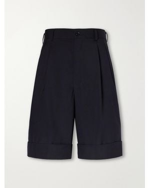 Comme des Garçons Pleated Wool Shorts - Blue