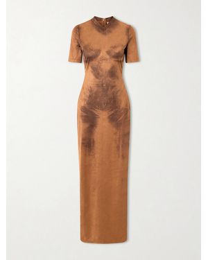 Acne Studios Dueda Printed Jersey Midi Dress - Brown