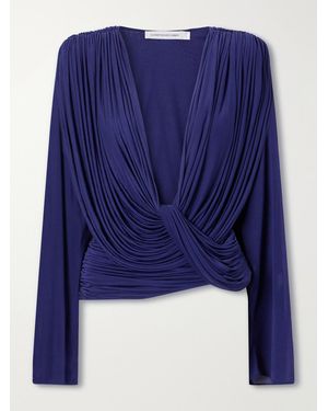 Christopher Esber Ripple Draped Jersey Blouse - Blue