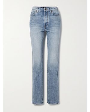 KHAITE Danielle Stretch High-Rise Straight-Leg Jeans - Blue