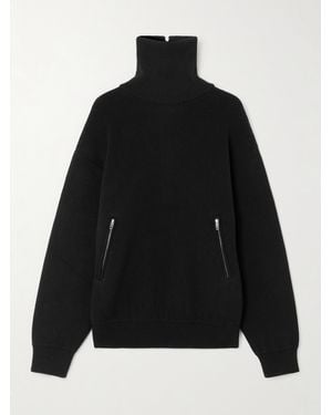 Balenciaga Cotton Half-Zip Sweater - Black