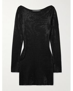 Alexander Wang Crystal-Embellished Jersey Mini Dress - Black
