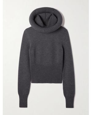 Alaïa Wollpullover Mit Kapuze - Blau