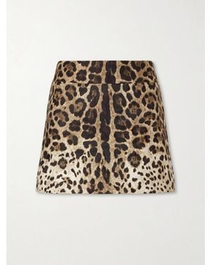 Dolce & Gabbana Leopard-Print Cotton Mini Skirt - Multicolor