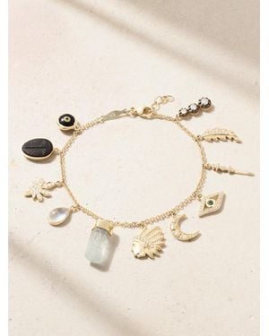 Jacquie Aiche Wild Child Armband Aus 14 Karat Mit Emaille Und Mehreren Steinen - Natur