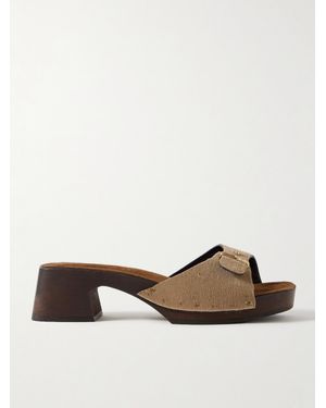 KHAITE Britt Buckled Calf Hair Mules - Natural