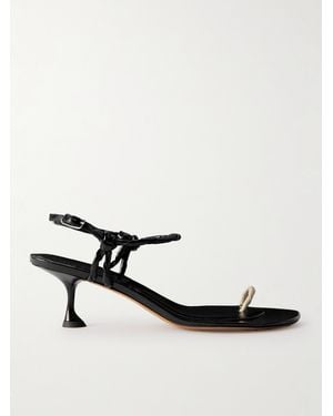 Proenza Schouler Twisted Glossed-Leather Sandals - White
