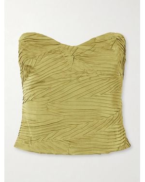 Ulla Johnson Heleen Cropped Satin Tank - Green