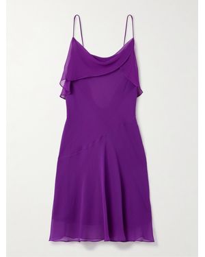 Acne Studios Draped Silk-Georgette Mini Dress - Purple