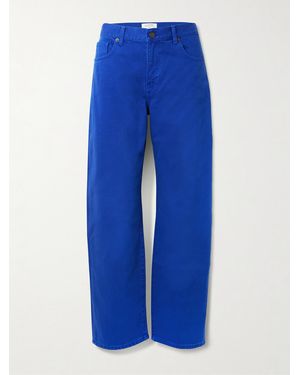 La Ligne Marilyn Striped Mid-Rise Straight-Leg Jeans - Blue