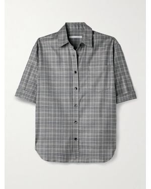 Maria McManus Oversized-Hemd Aus Einer Karierten Wollmischung - Grau